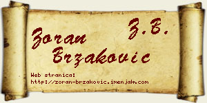 Zoran Brzaković vizit kartica
